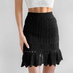 Anthropologie Black Knit Skirt